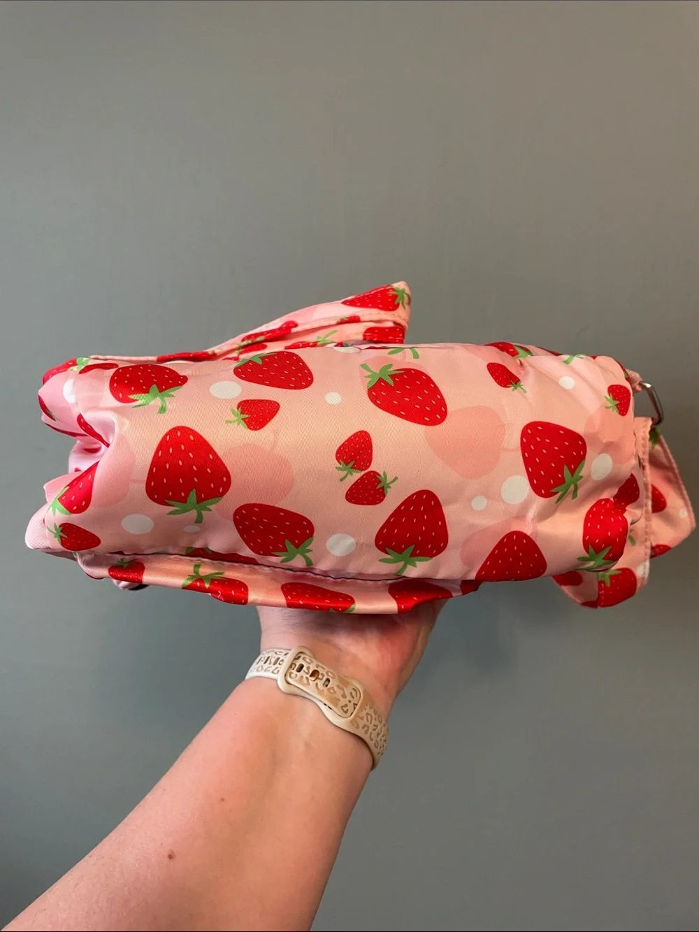 Kids Strawberry Print Pink Backpack - NWOT